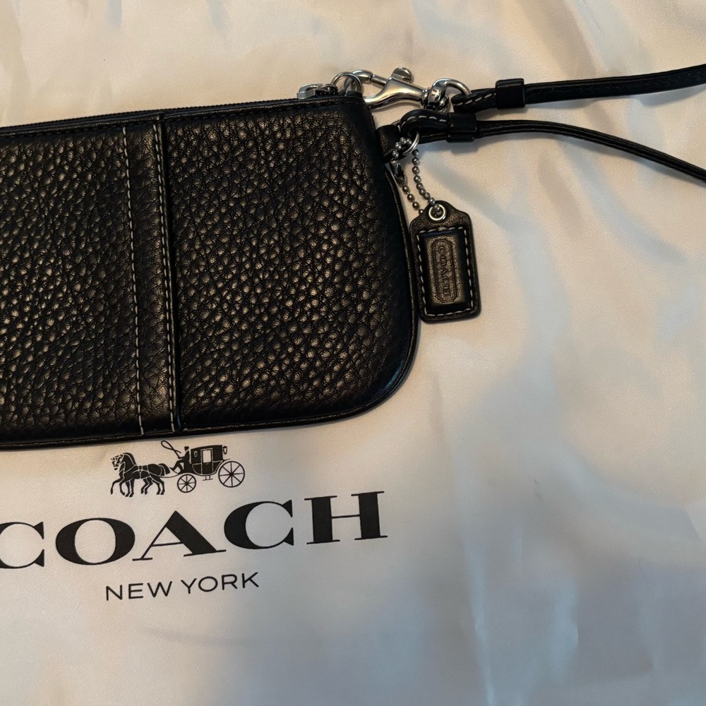 Coach Textured Black Wristlet